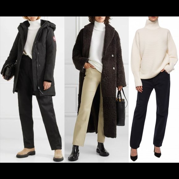 New Victoria Beckham 100% wool ribbed chunky knit oversized turtleneck sweater - Picture 2 of 12